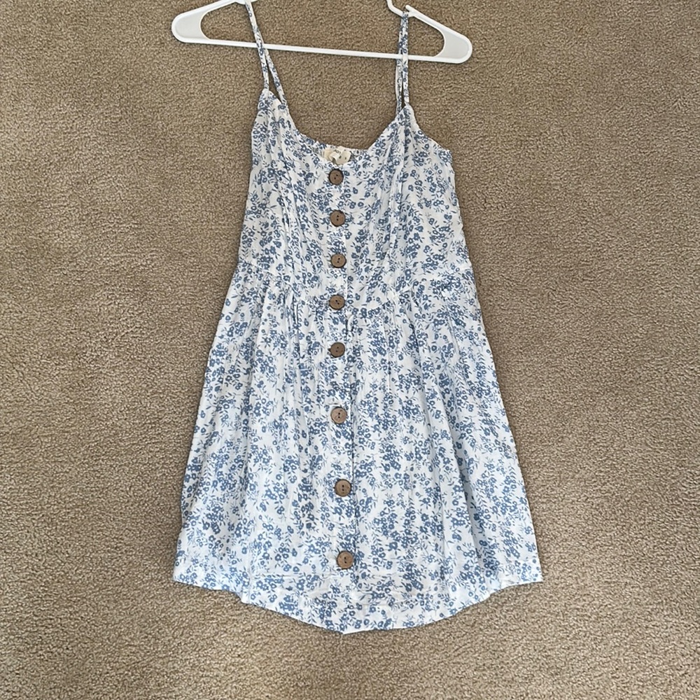 Blue and white dress